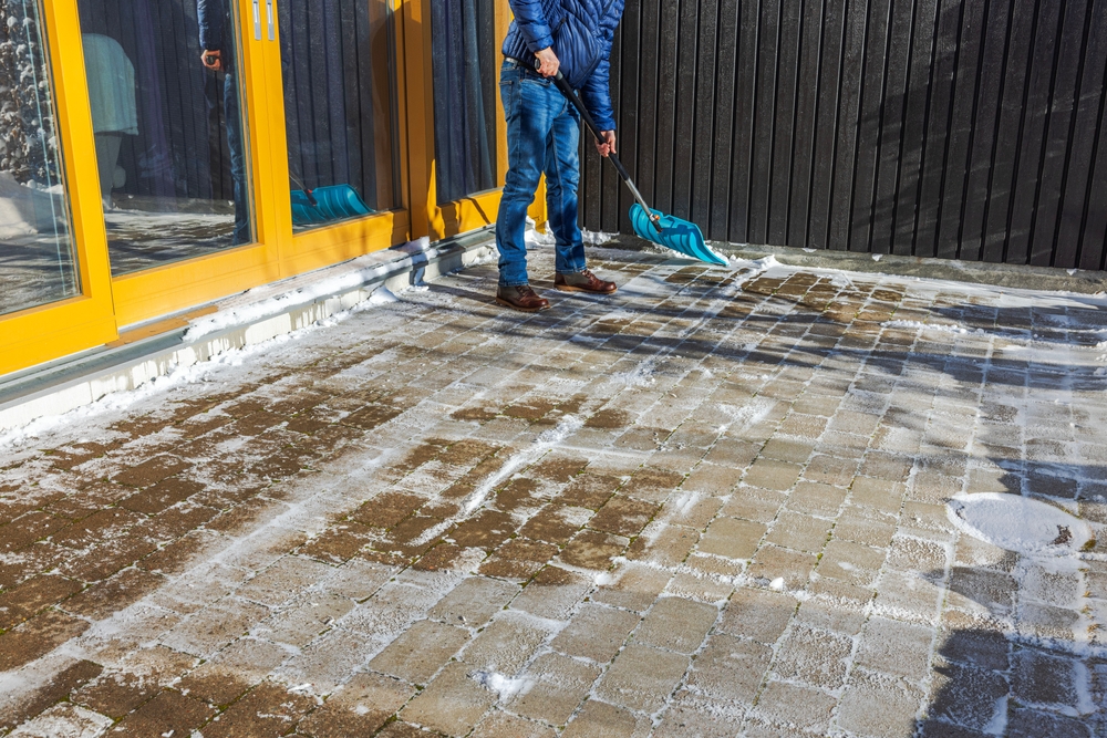 shoveling patio
